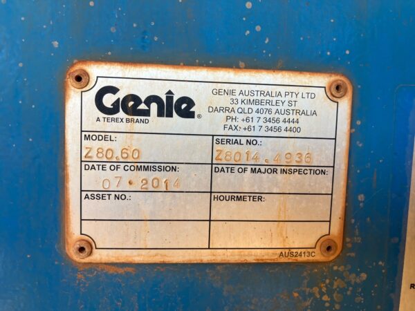 GENIE Z80/60 DIESEL ARTICULATING BOOM LIFT-2014(7) sku. H101491